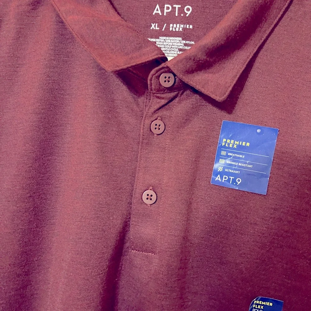 NEW long sleeve maroon polo. - Picture 3 of 6